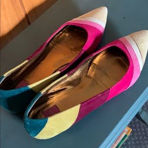Coach colorful pointed toe flats size 8.5